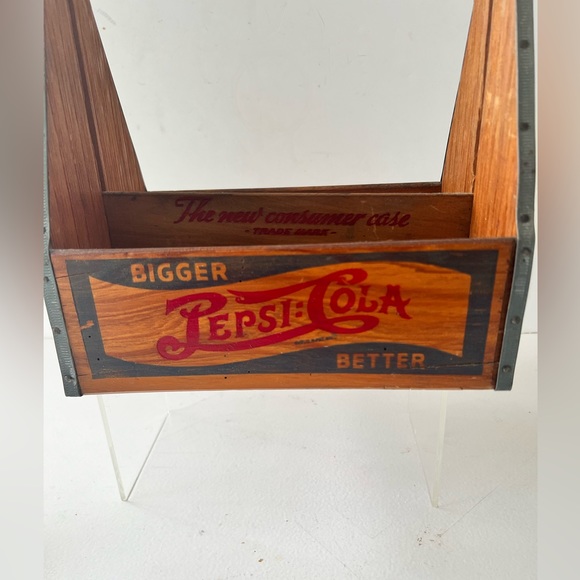 Vintage Paint Wood 1940’s Bigger Better Pepsi 6 bottle The New Consumer Case - Picture 3 of 10